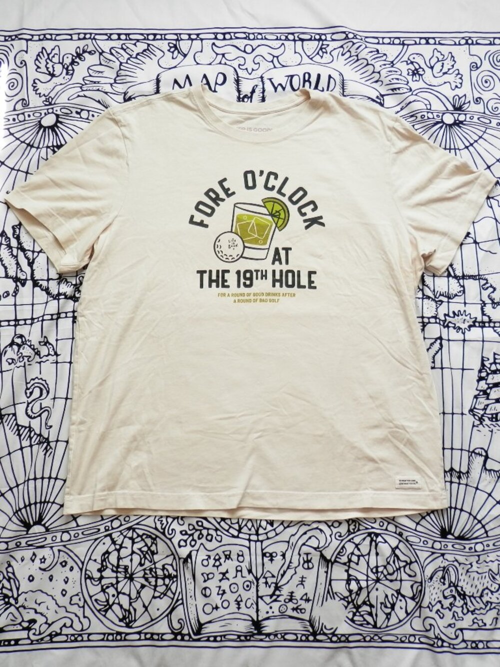 Life is Good Men's Golf Fore O'Clock Graphic T-Shirt, Size XL